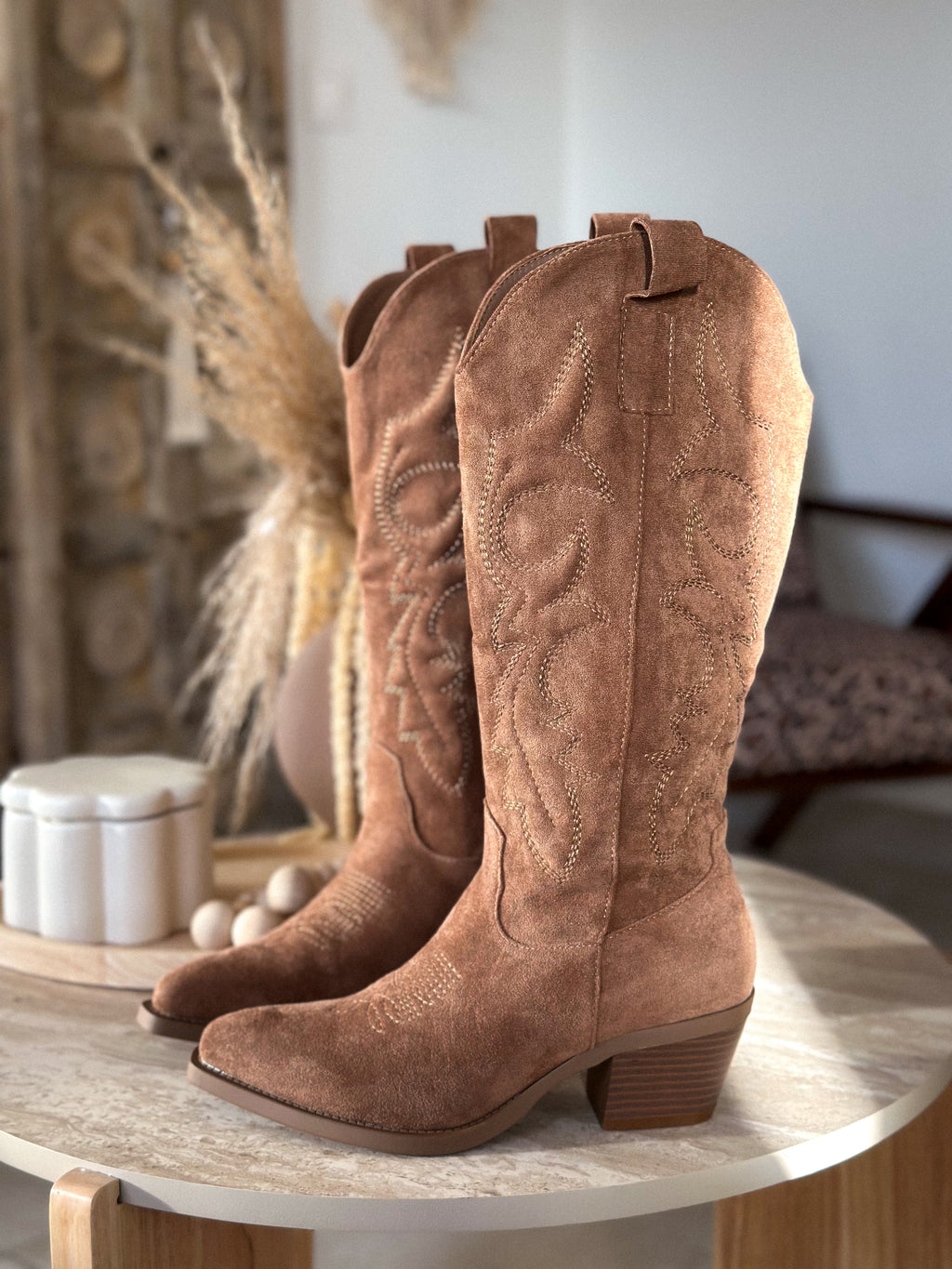 Bottes Beyoncé - Santiag camel