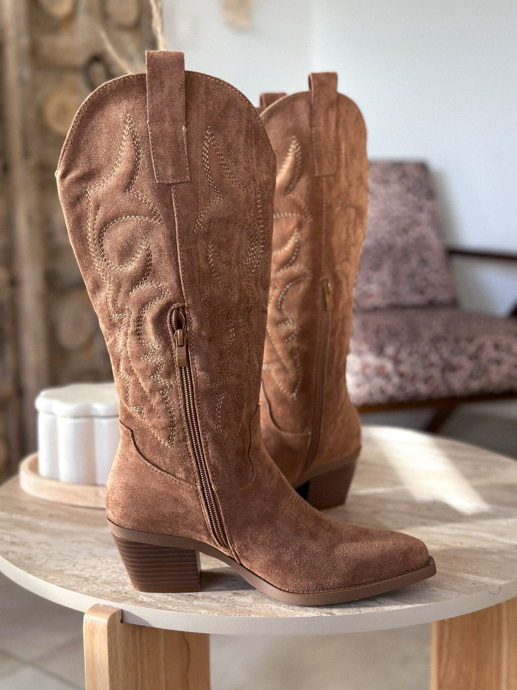 Bottes Beyoncé - Santiag camel