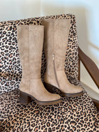 Bottes Sanae - Suédine beige