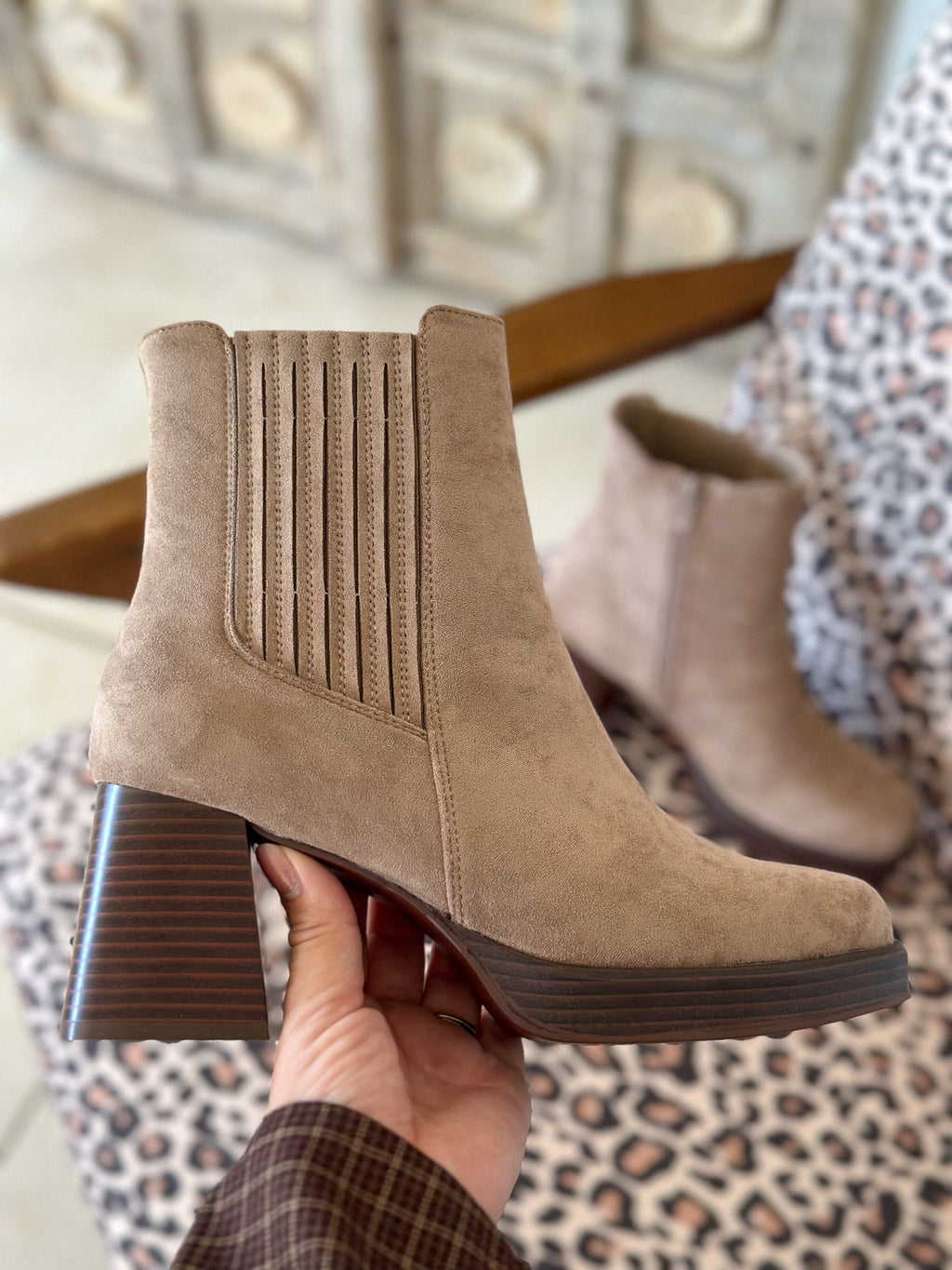 Bottines Nour - Suédine taupe