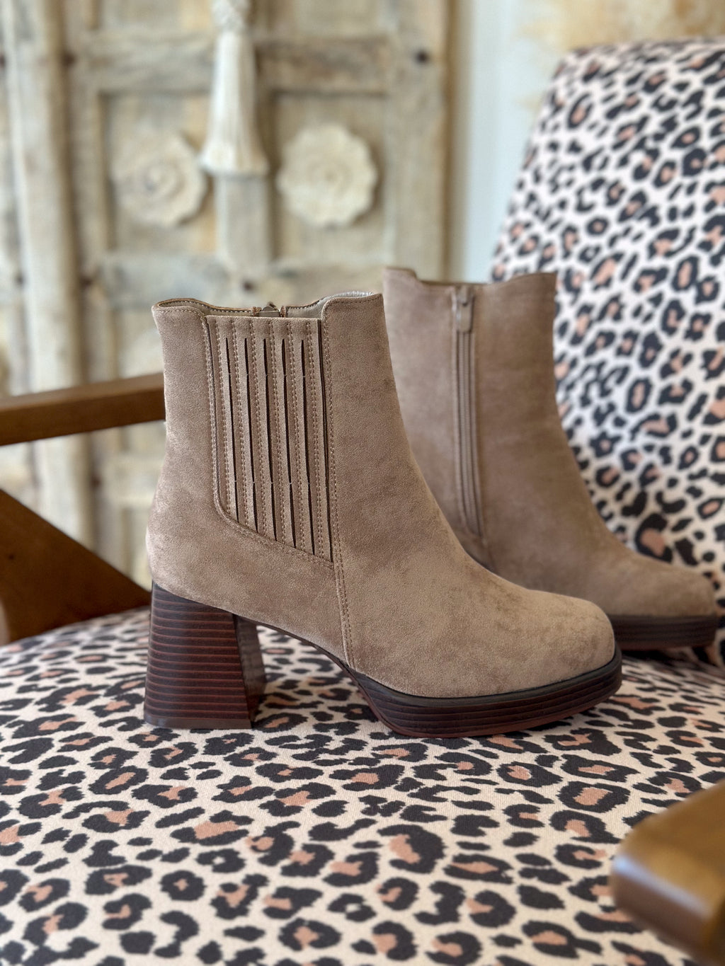 Bottines Nour - Suédine taupe