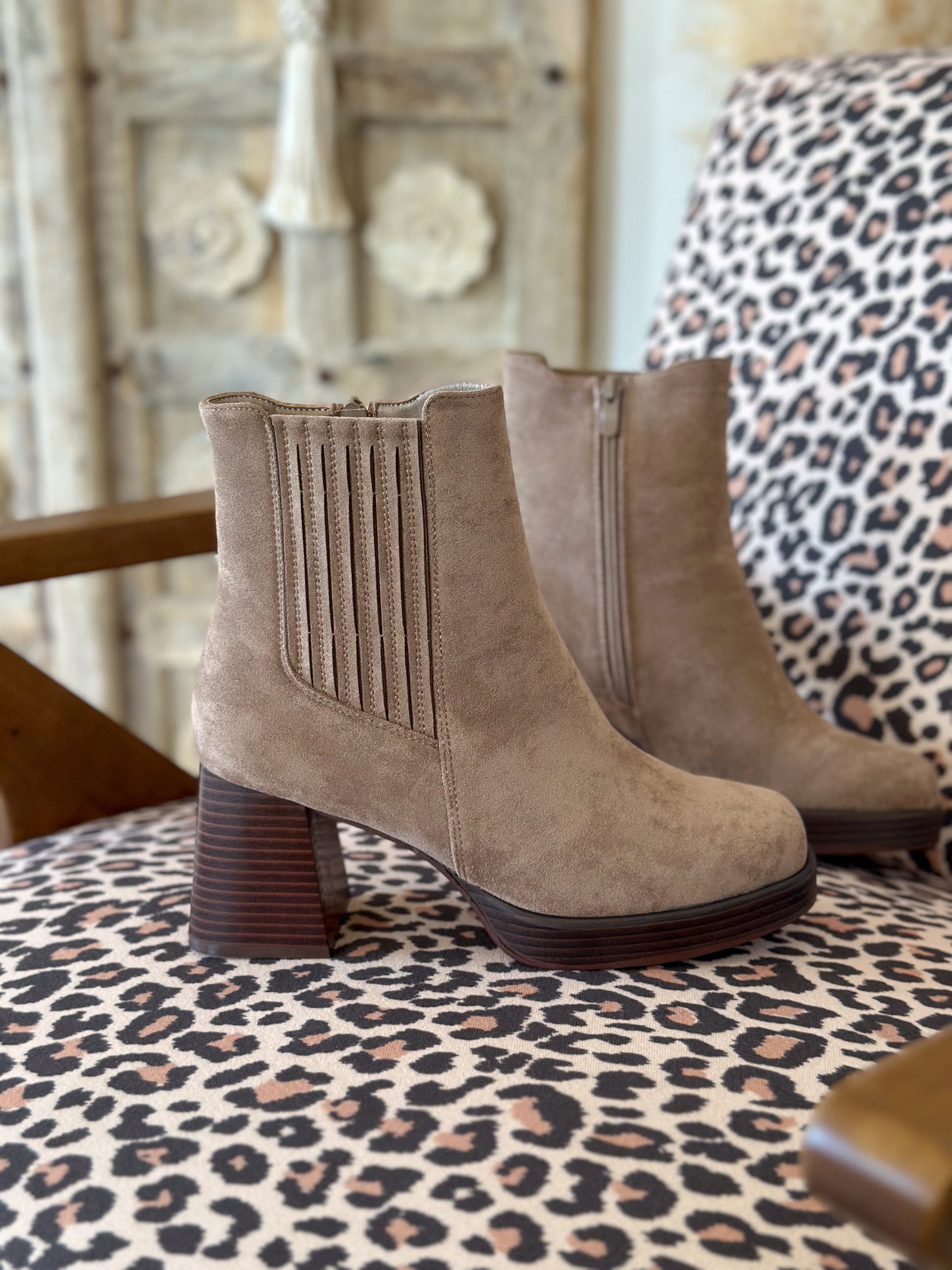 Bottines Nour - Suédine taupe
