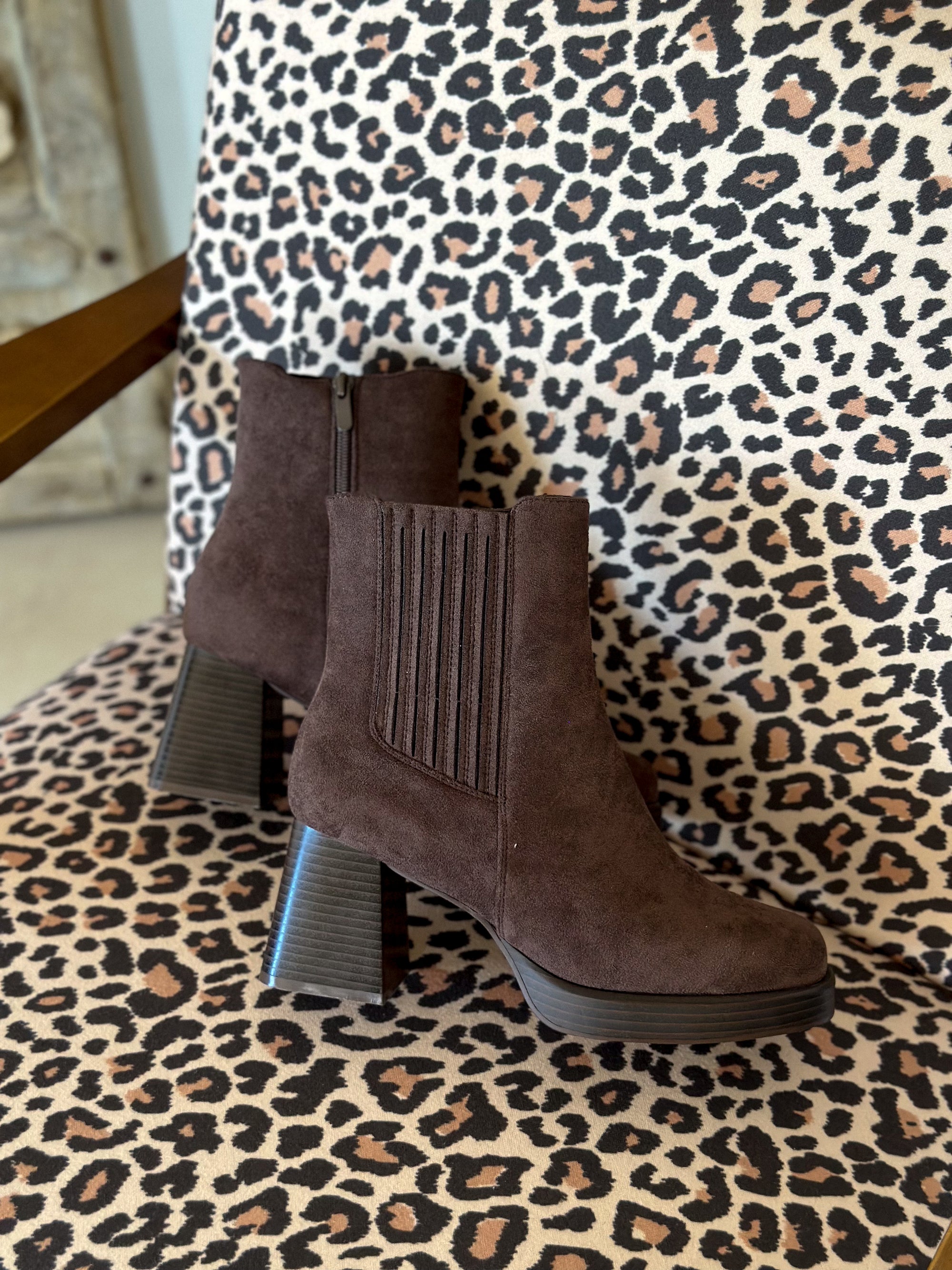 Bottines Nour - Suédine marron