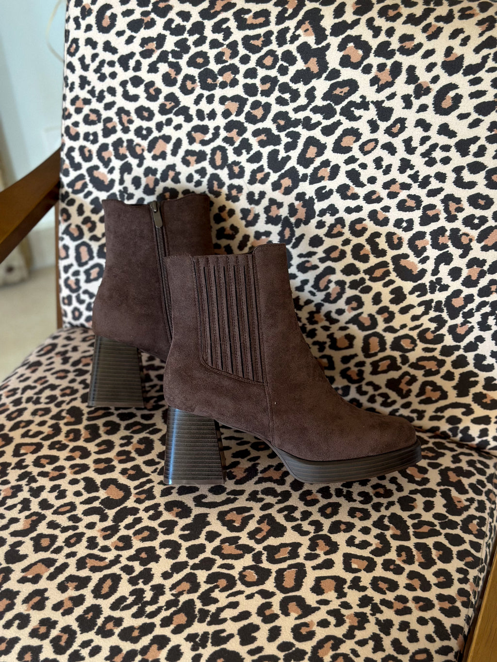 Bottines Nour - Suédine marron