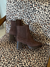 Nour ankle boots - Brown faux suede