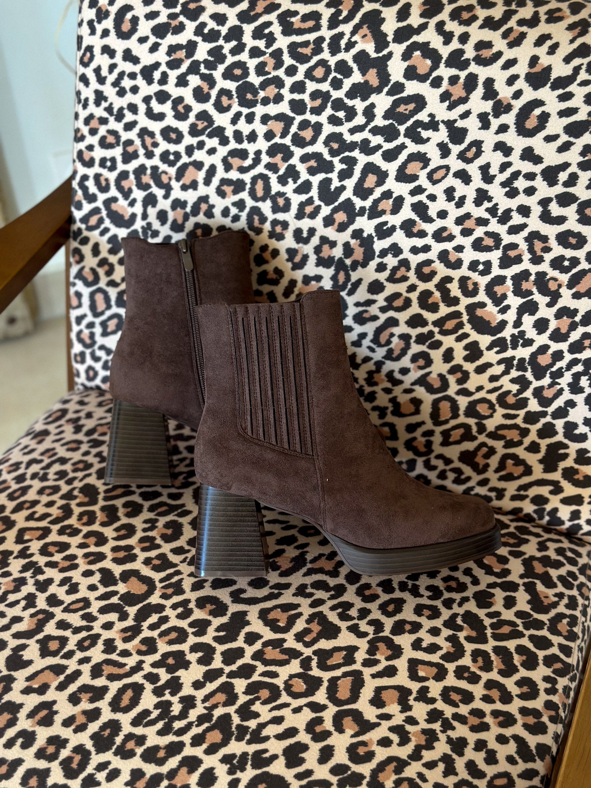 Bottines Nour - Suédine marron