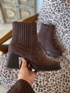 Bottines Nour - Suédine marron