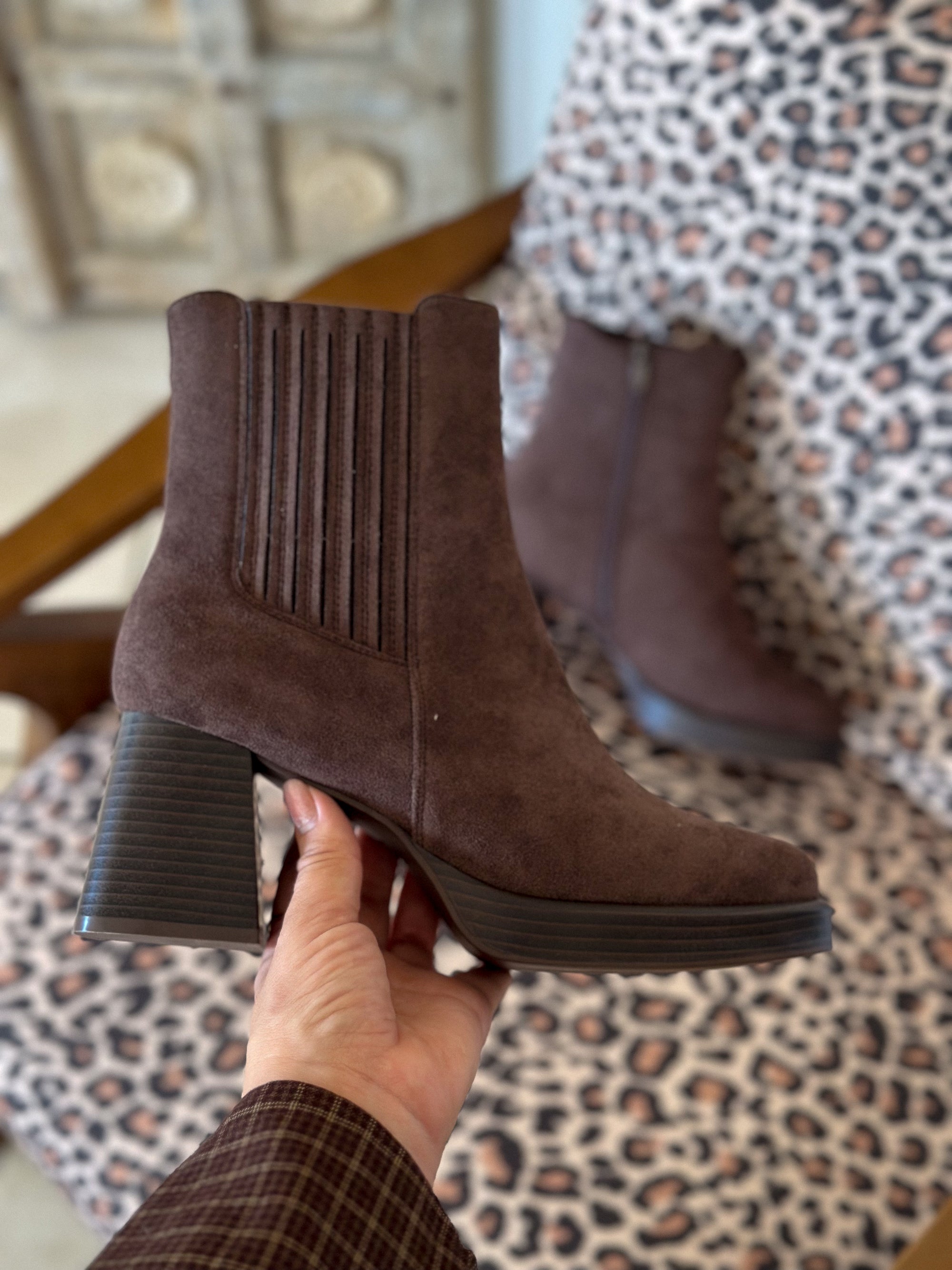 Bottines Nour - Suédine marron