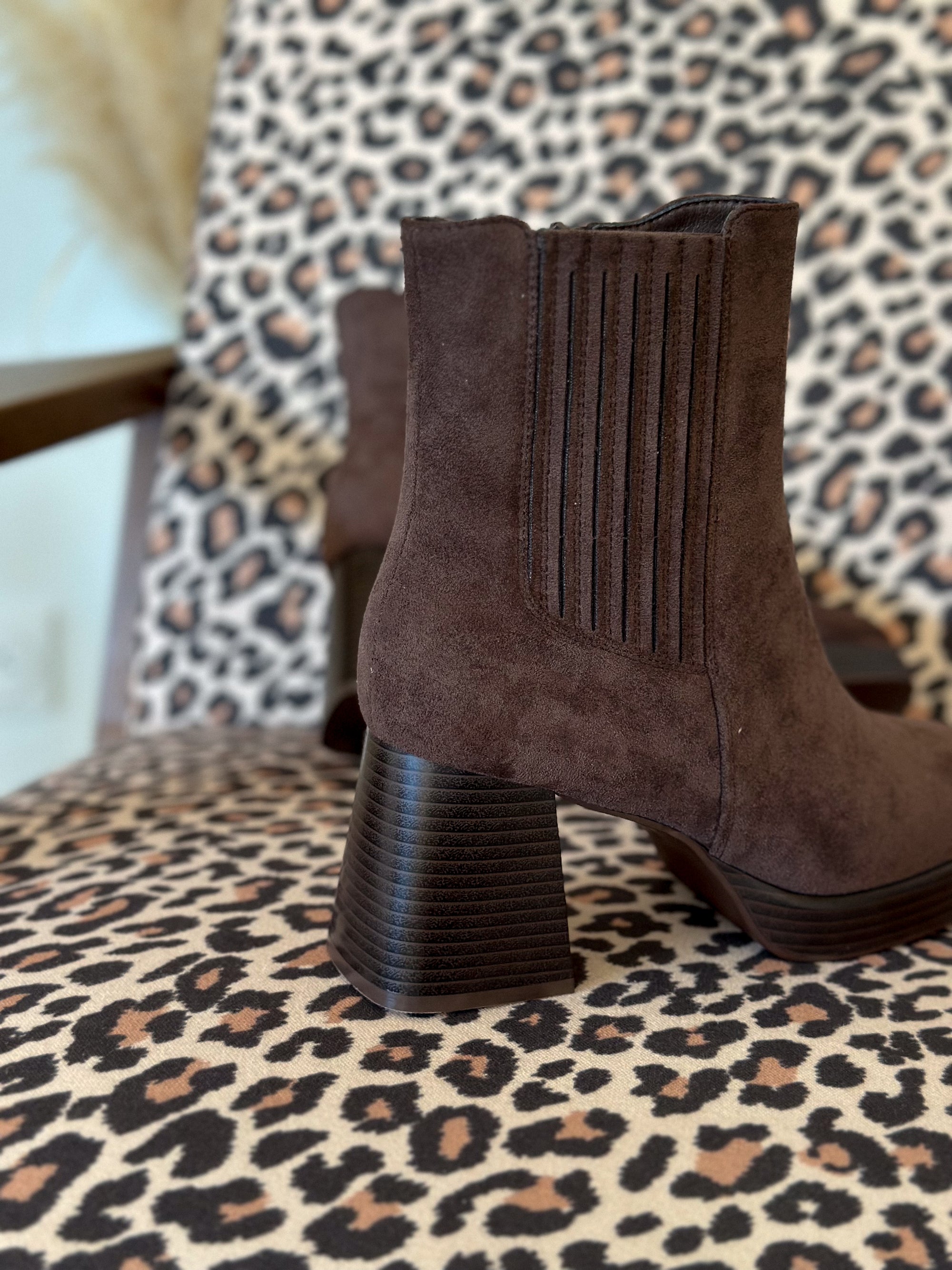 Bottines Nour - Suédine marron
