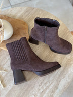 Bottines Nour - Suédine marron