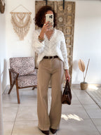 Cardigan Isana - écru maille ajourée