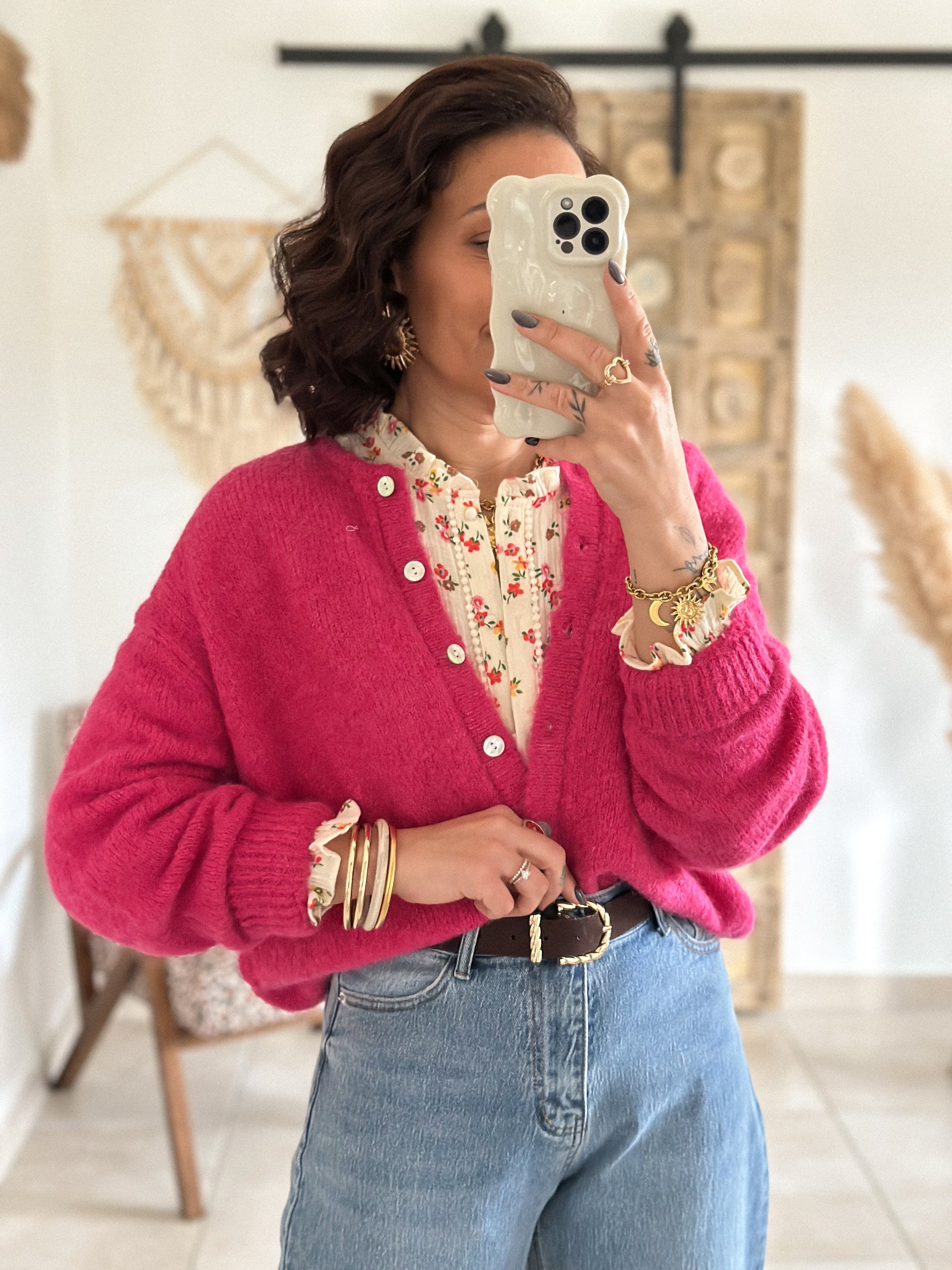 Cardigan Louisa - Fuschia