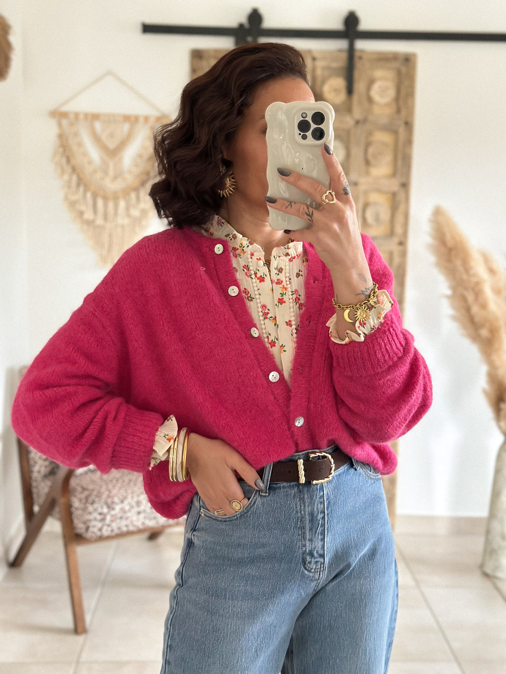 Cardigan Louisa - Fuschia