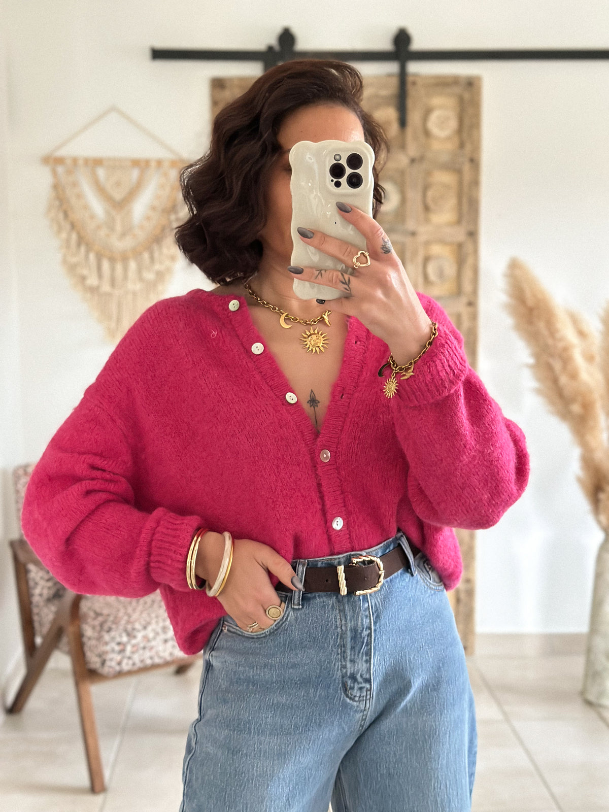 Louisa Cardigan - Fuchsia