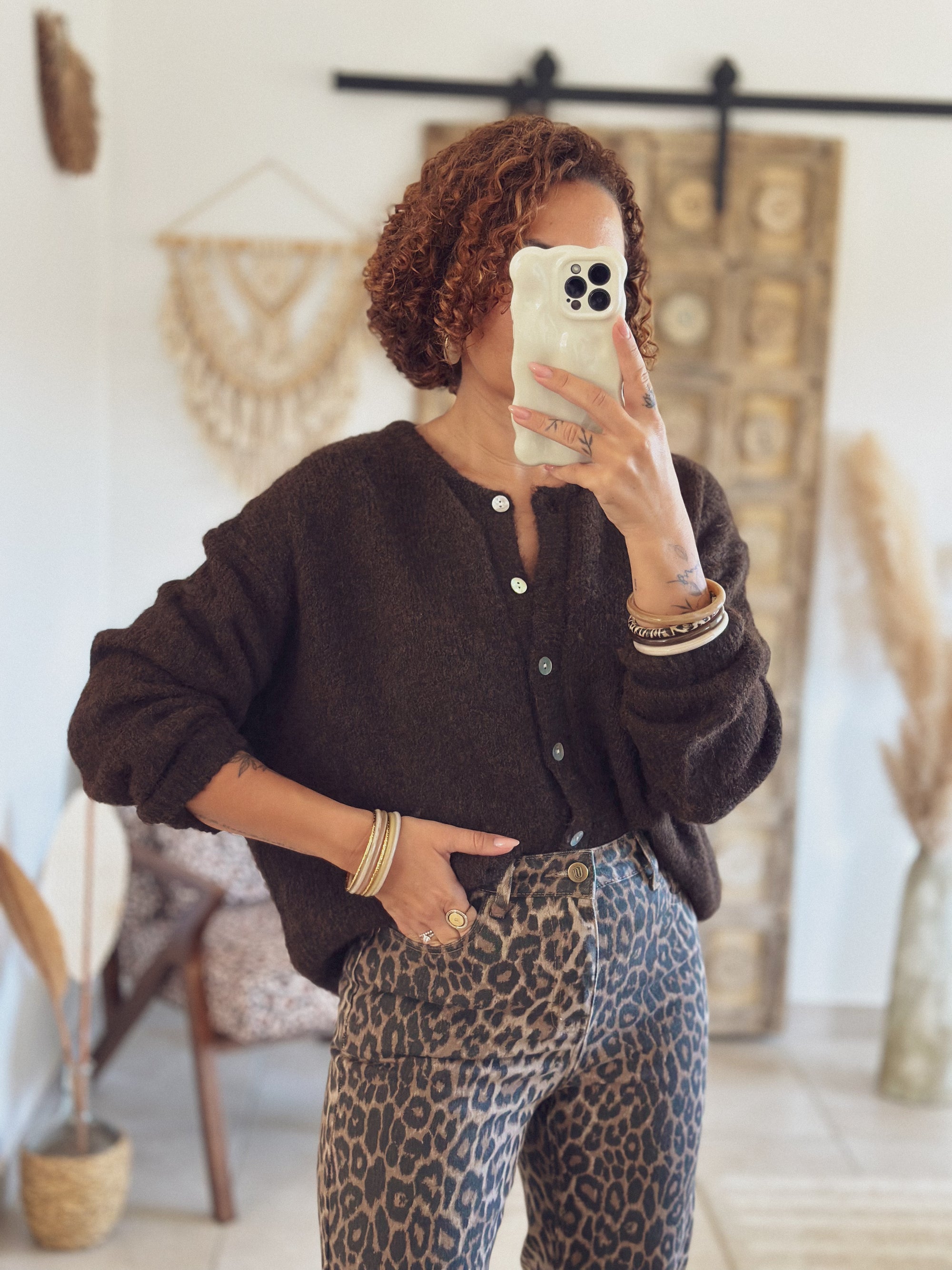 Cardigan Louisa – Chocolat