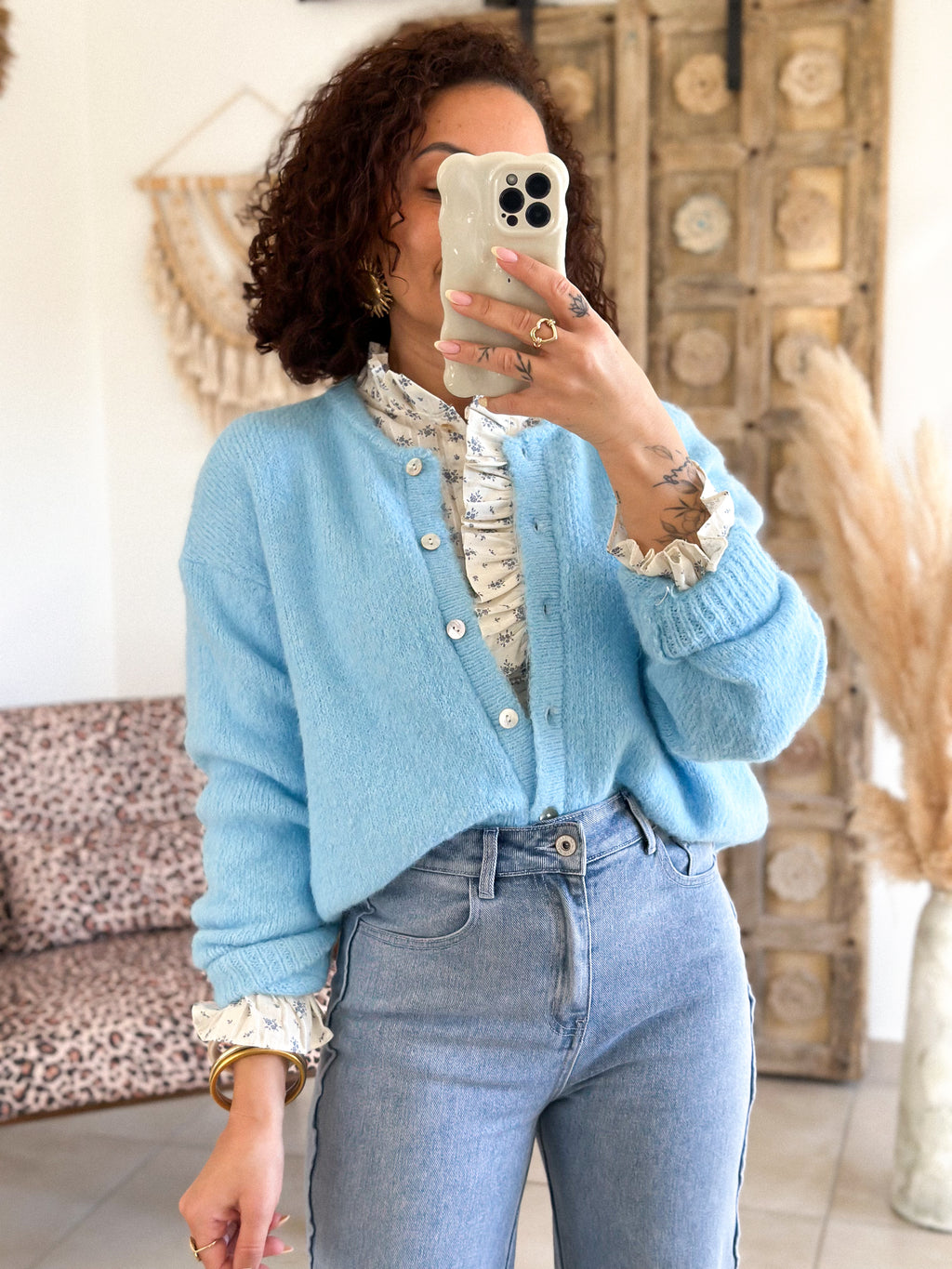 Cardigan Louisa - Bleu glacier