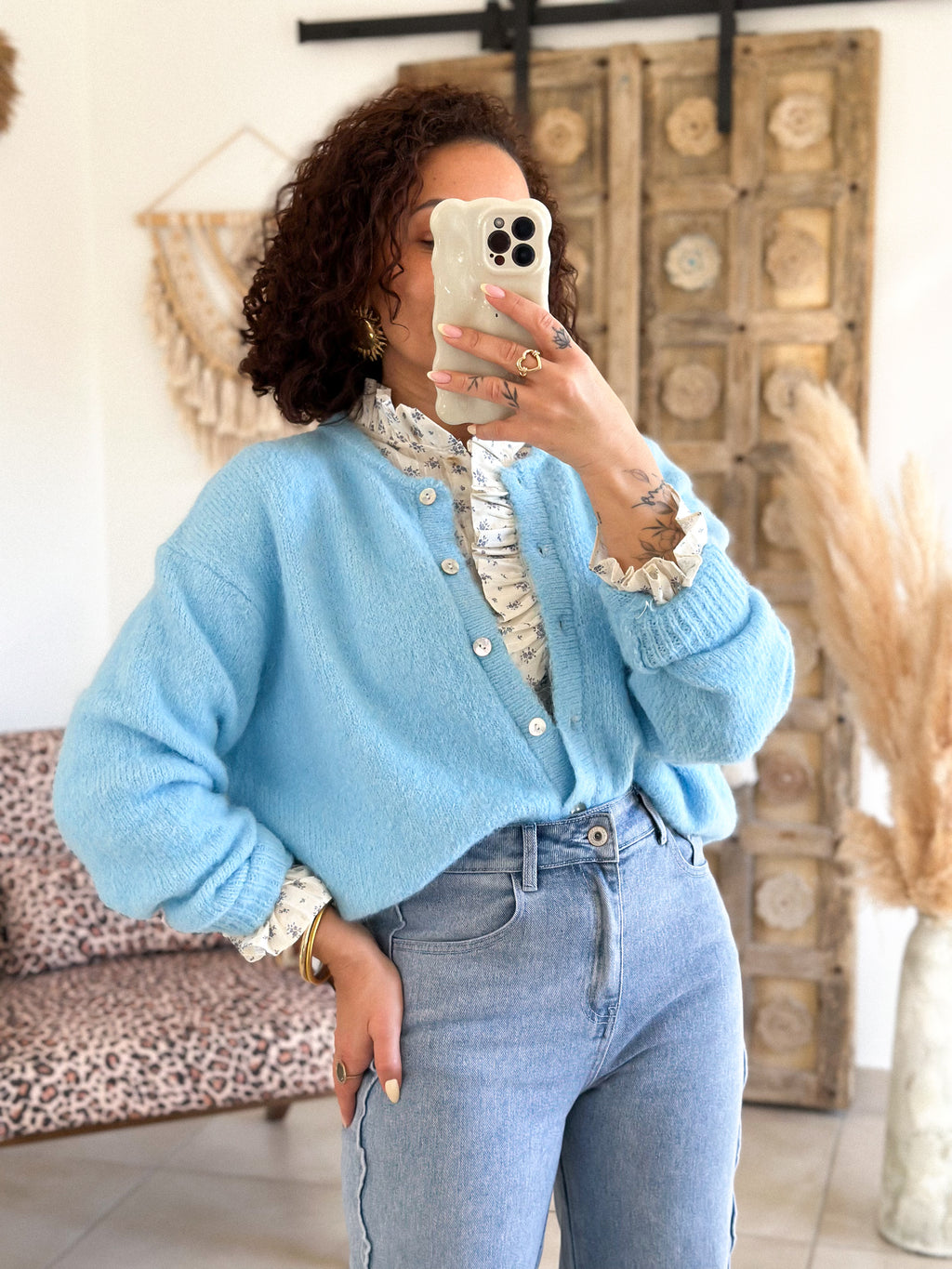 Cardigan Louisa - Bleu glacier