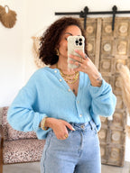 Cardigan Louisa - Bleu glacier