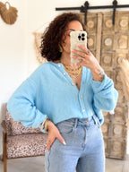 Cardigan Louisa - Bleu glacier