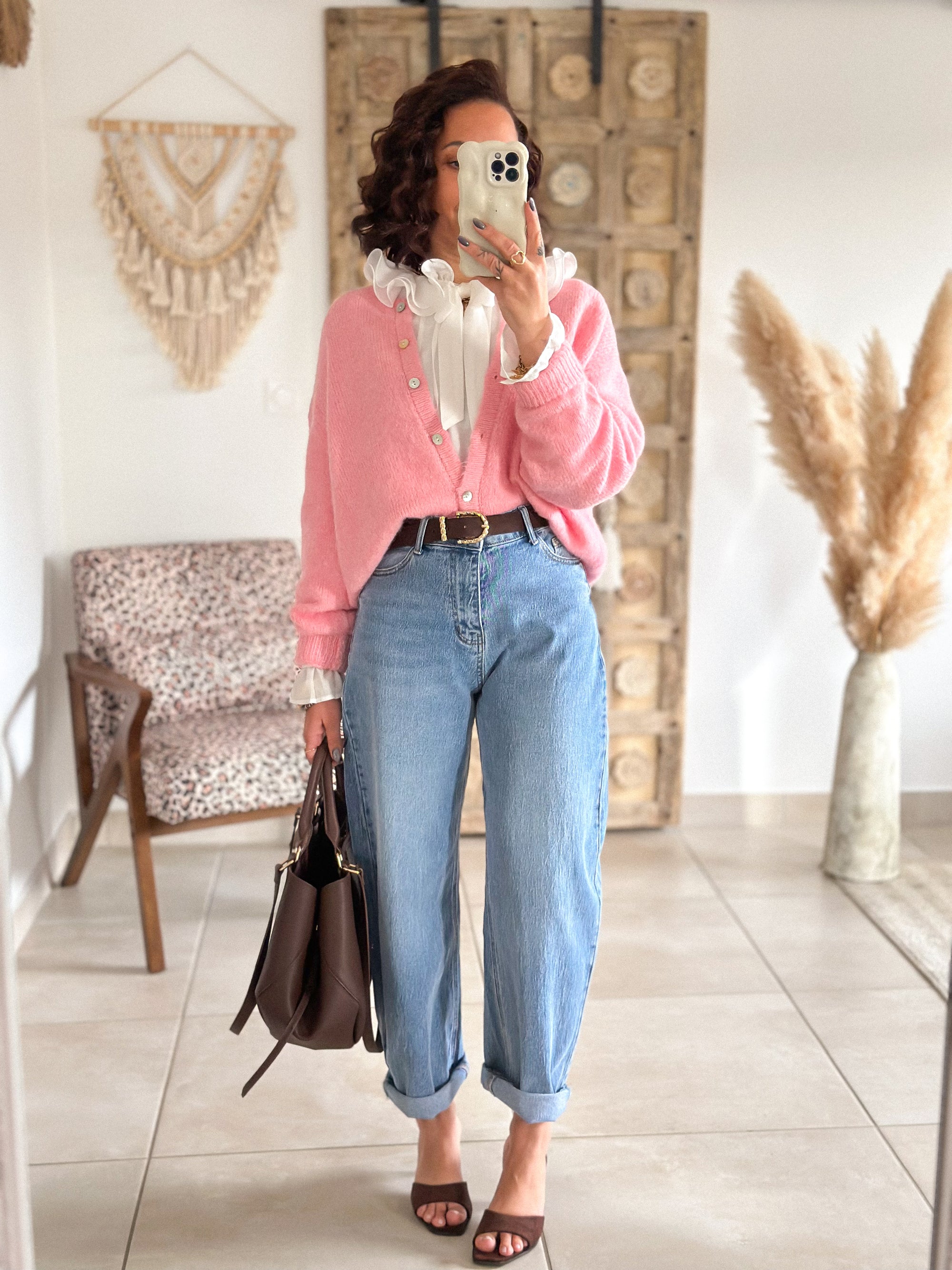 Cardigan Louisa - Rose bonbon