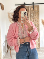 Cardigan Louisa - Rose bonbon