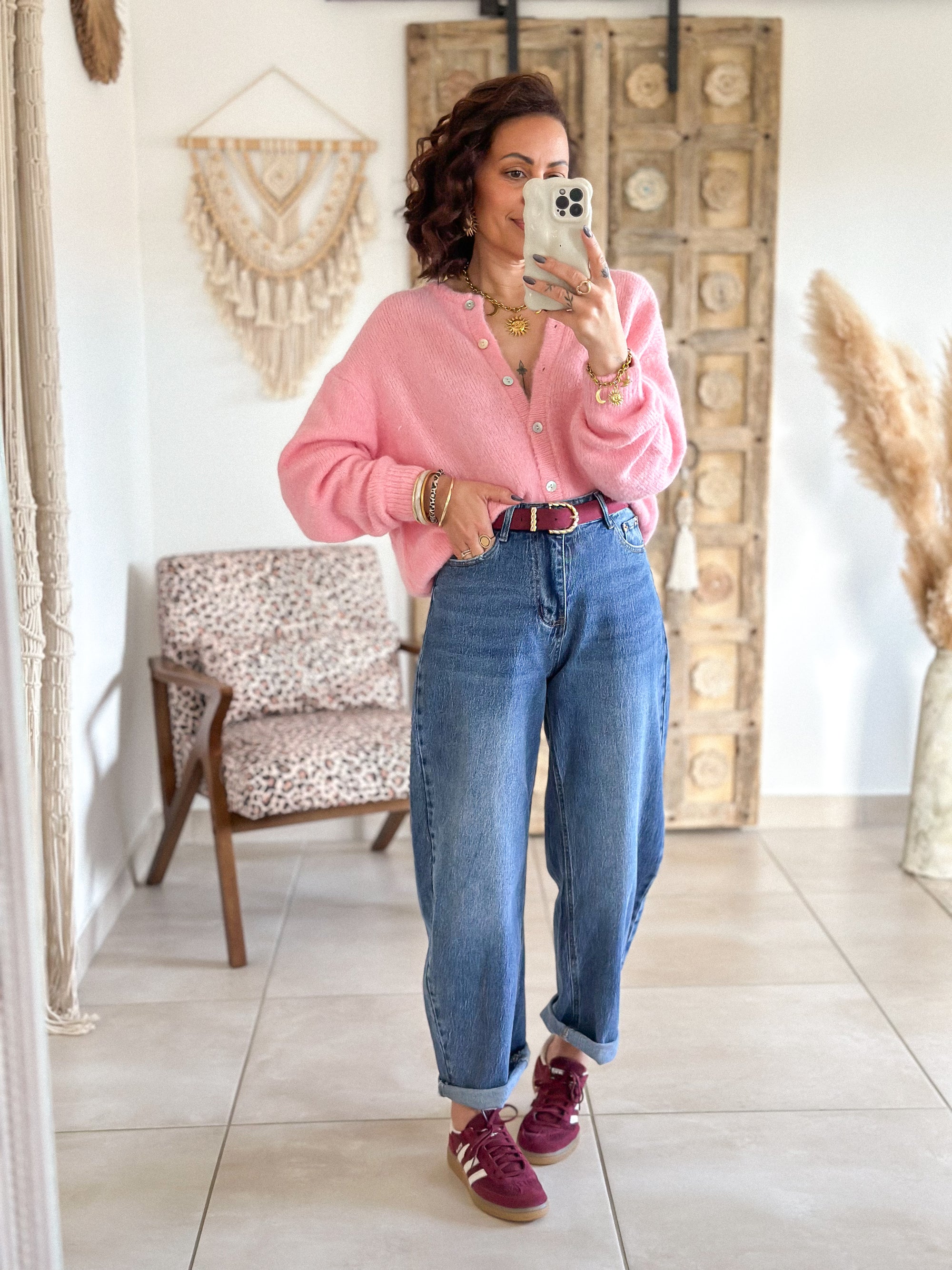 Cardigan Louisa - Rose bonbon