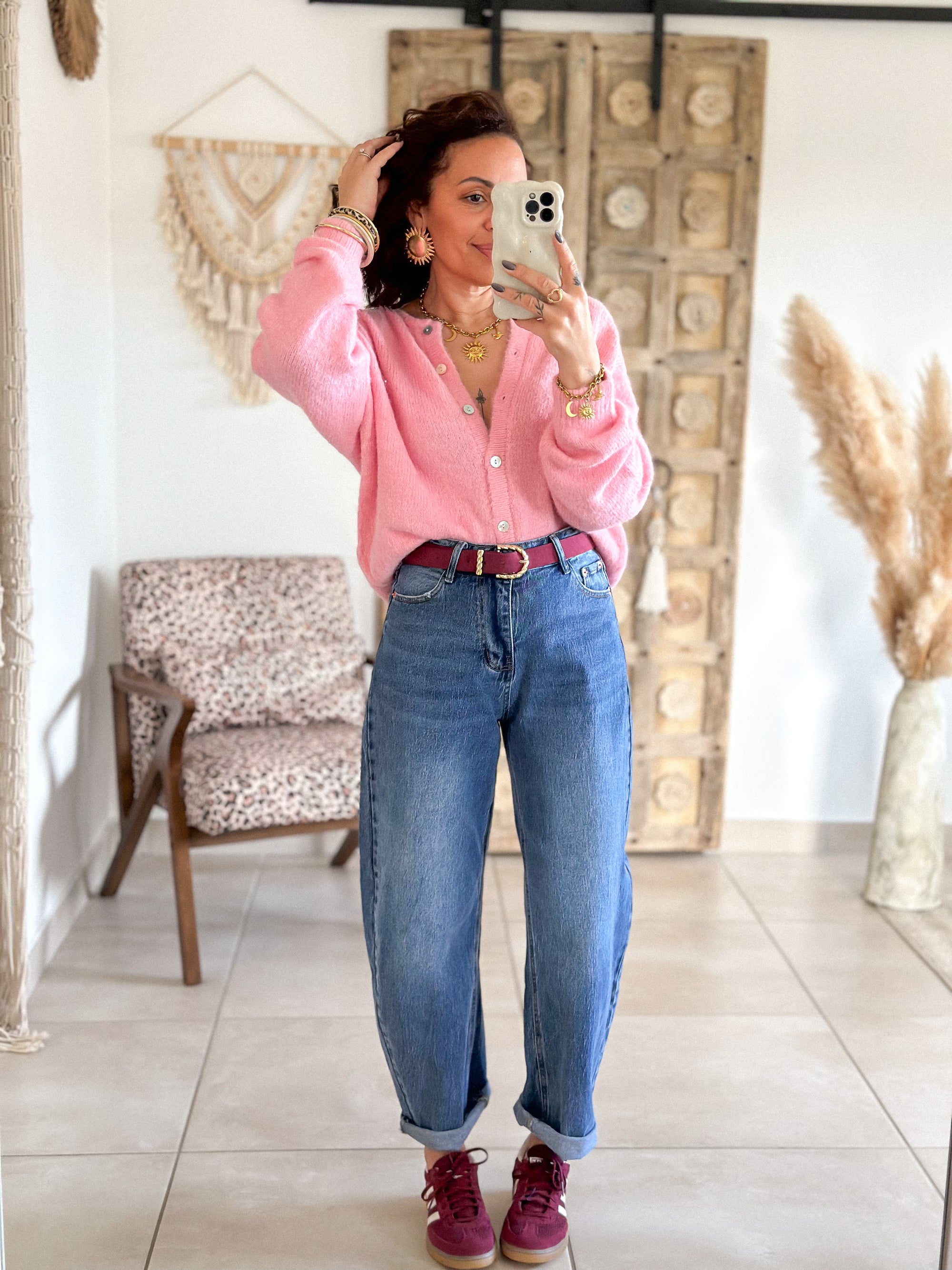 Cardigan Louisa - Rose bonbon