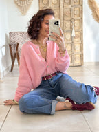 Cardigan Louisa - Rose bonbon
