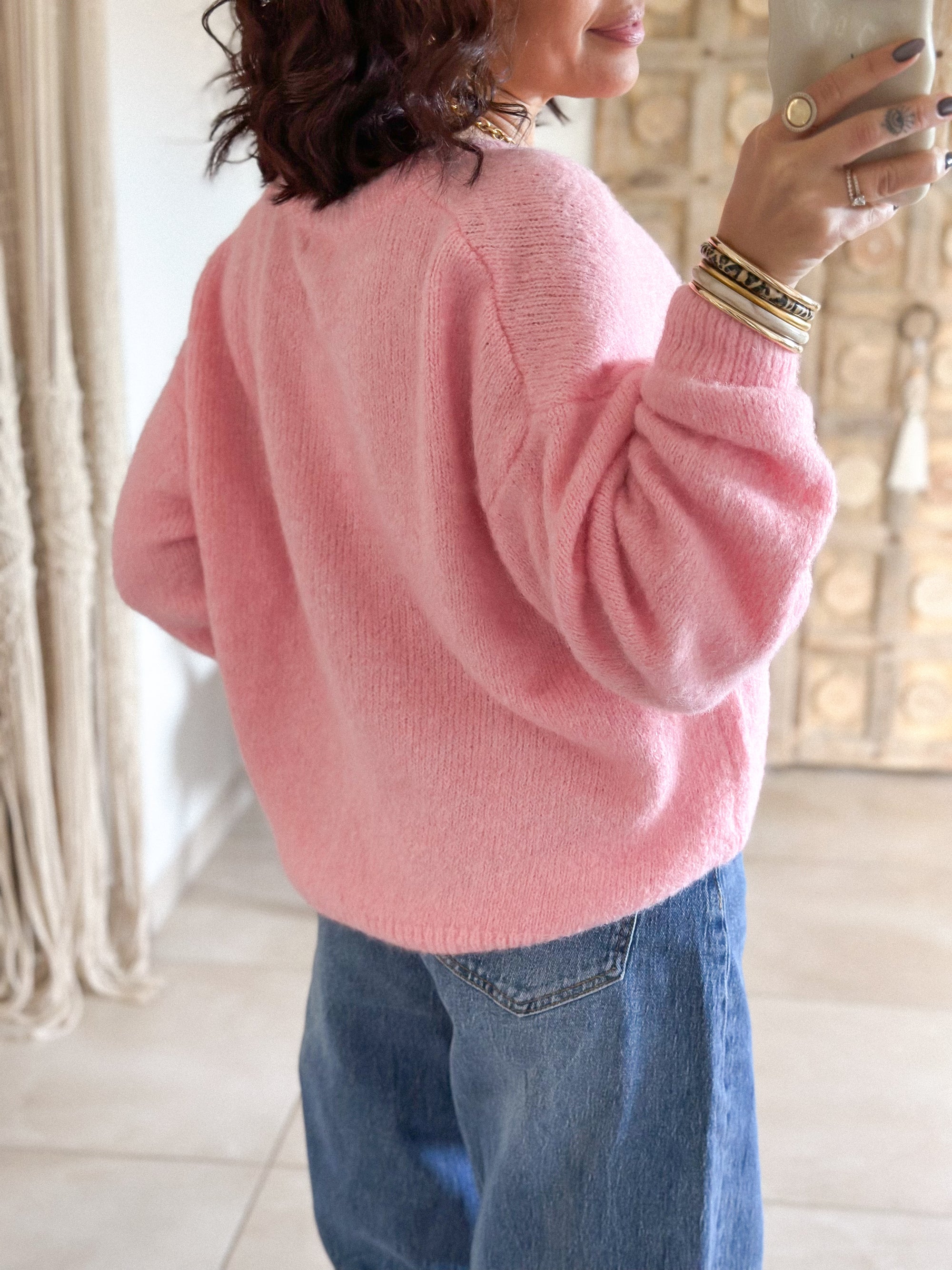 Cardigan Louisa - Rose bonbon