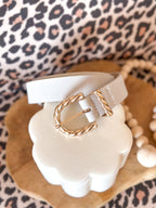 Ceinture Nora - suédine écru grisé