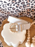 Ceinture Nora - suédine écru grisé