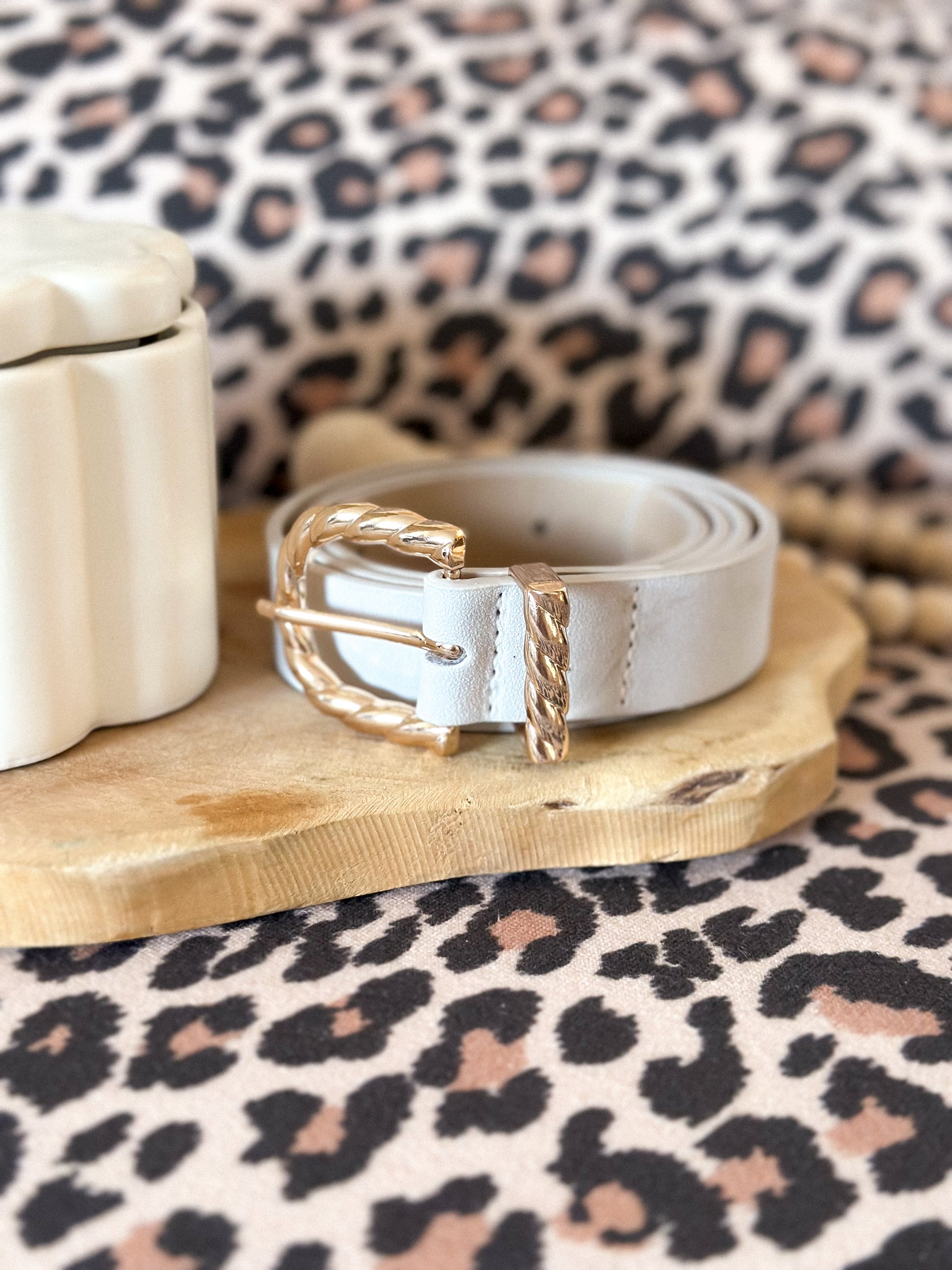 Ceinture Nora - suédine écru grisé