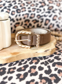 Nora Belt - light brown suede