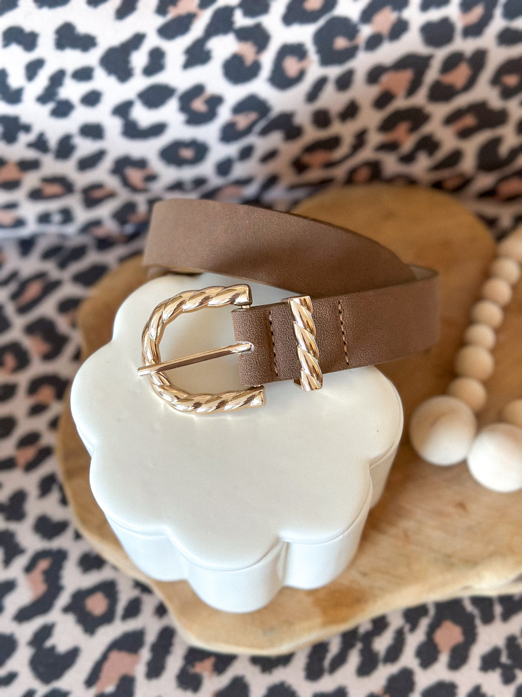 Ceinture Nora - suédine marron clair