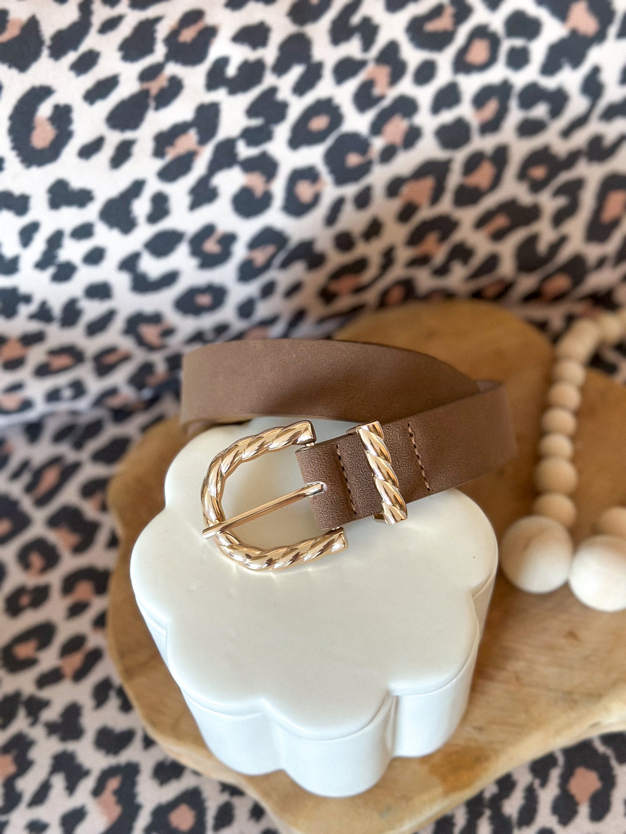 Ceinture Nora - suédine marron clair