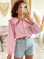 Chemise Anne - Rayée rose