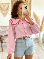 Chemise Anne - Rayée rose