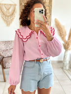 Chemise Anne - Rayée rose