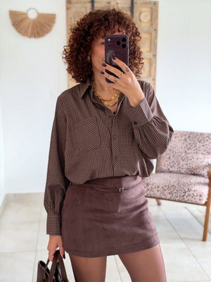 Chemise Berenice - Carreaux chocolat