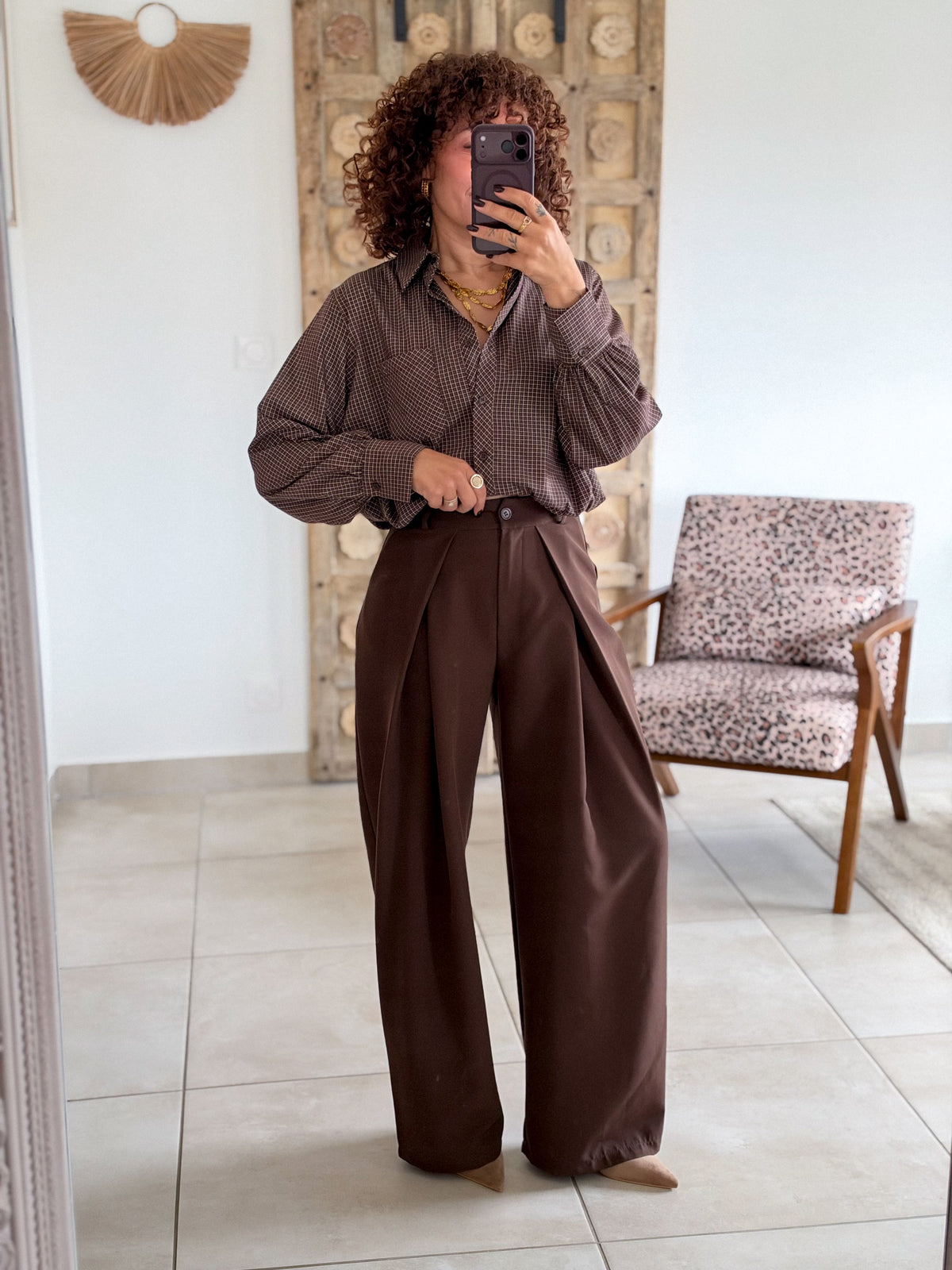 Chemise Berenice - Carreaux chocolat