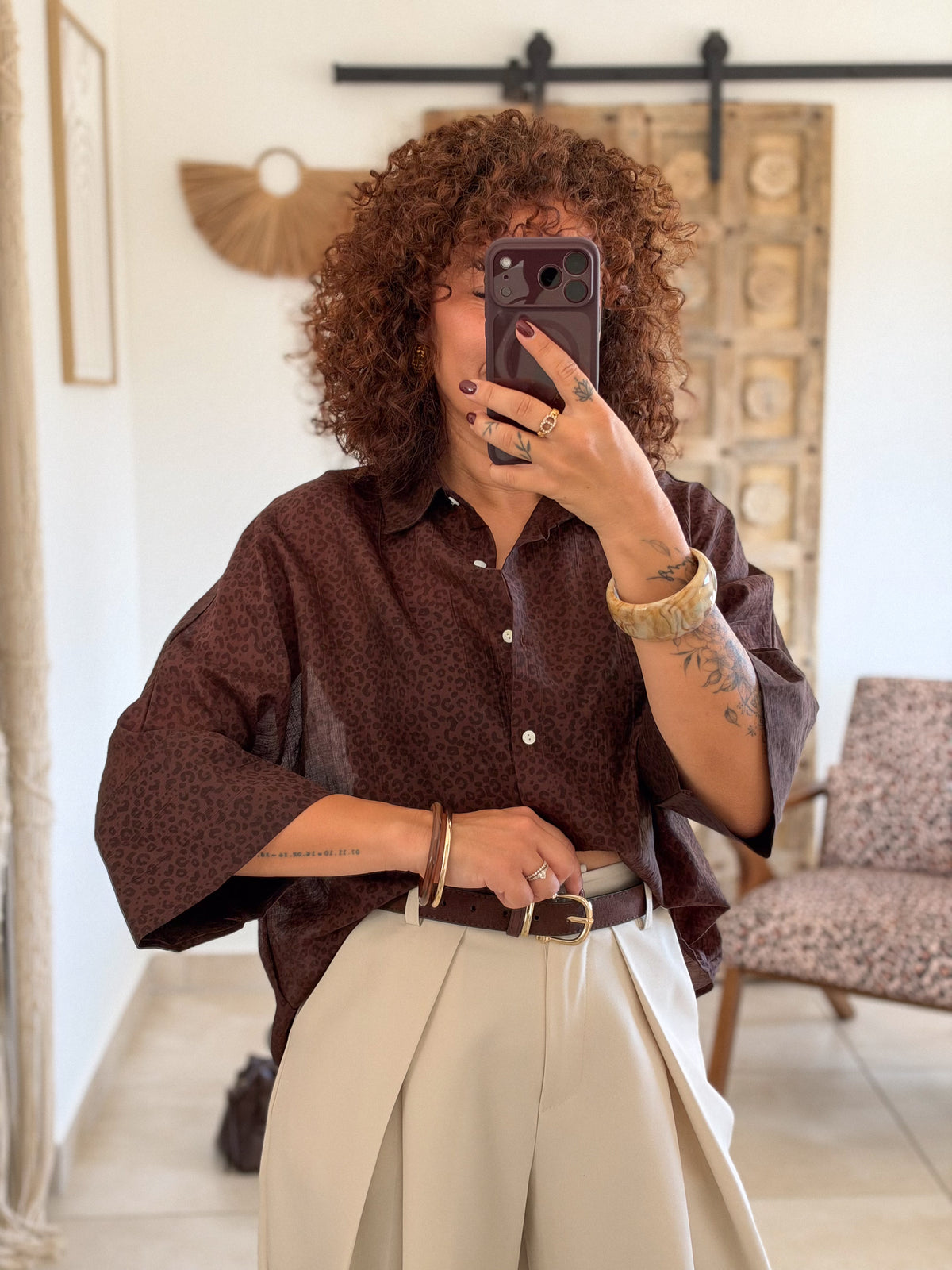 Chemise Claire – Chocolat leopard