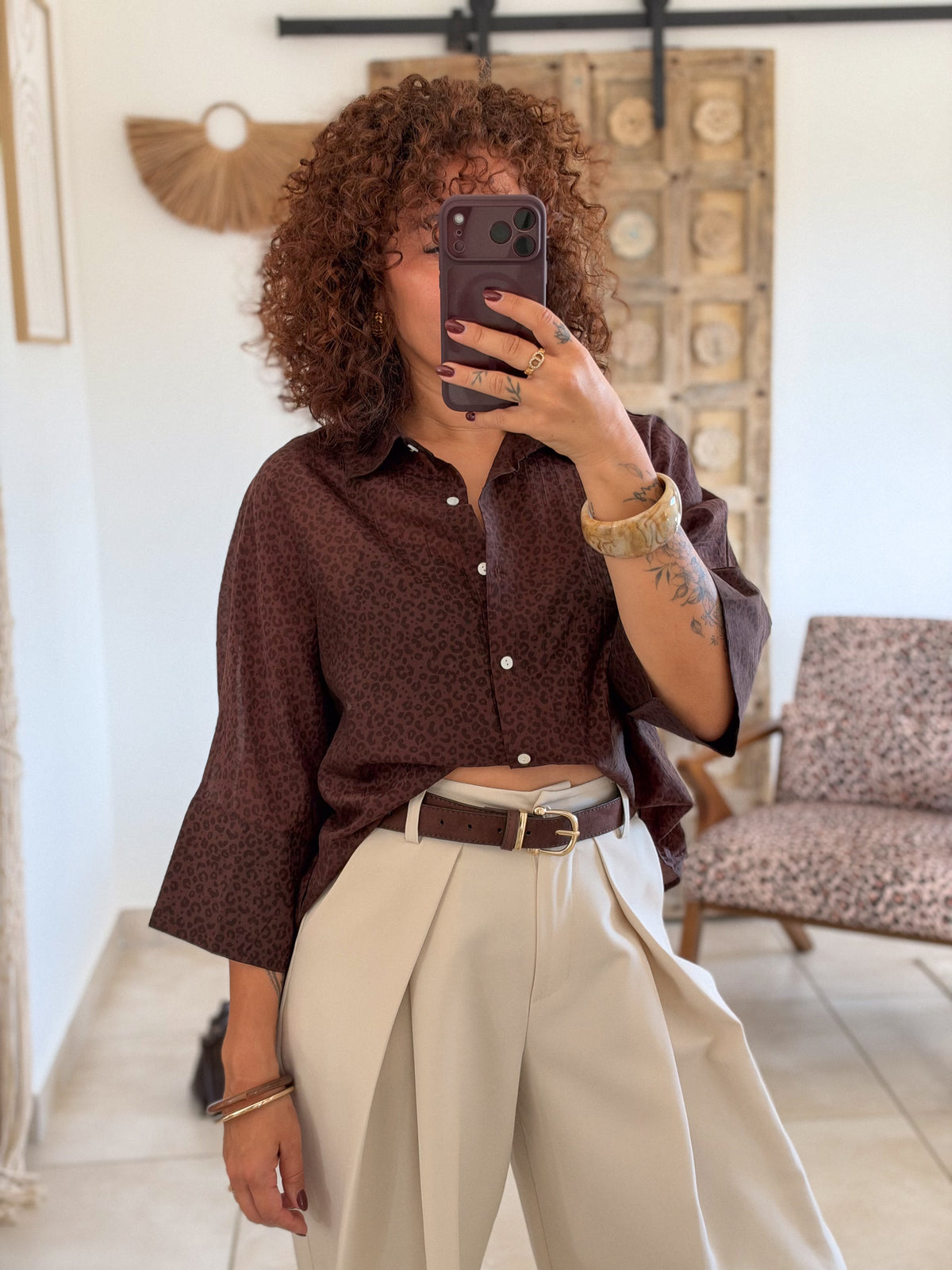 Chemise Claire – Chocolat leopard