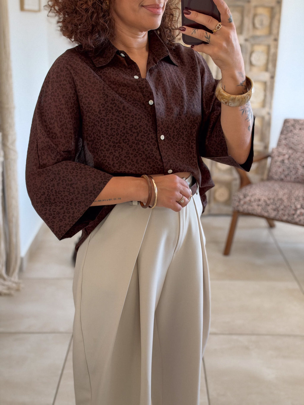 Chemise Claire – Chocolat leopard