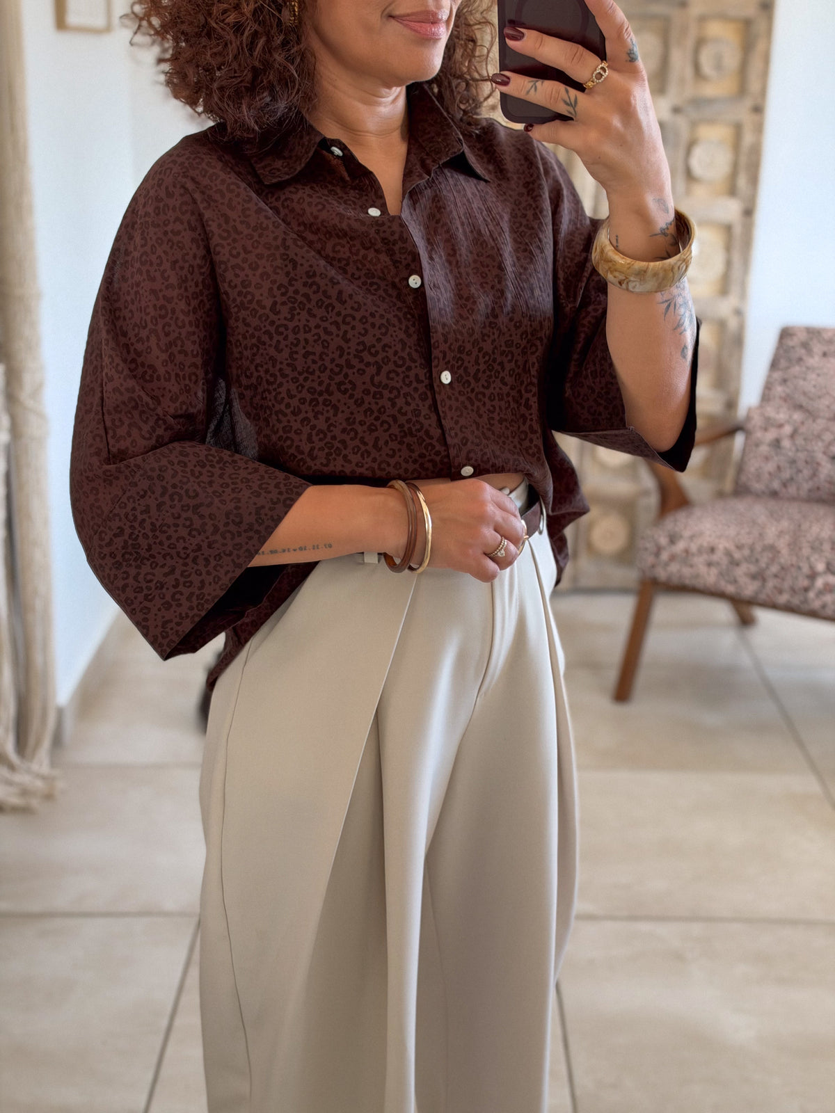 Chemise Claire – Chocolat leopard