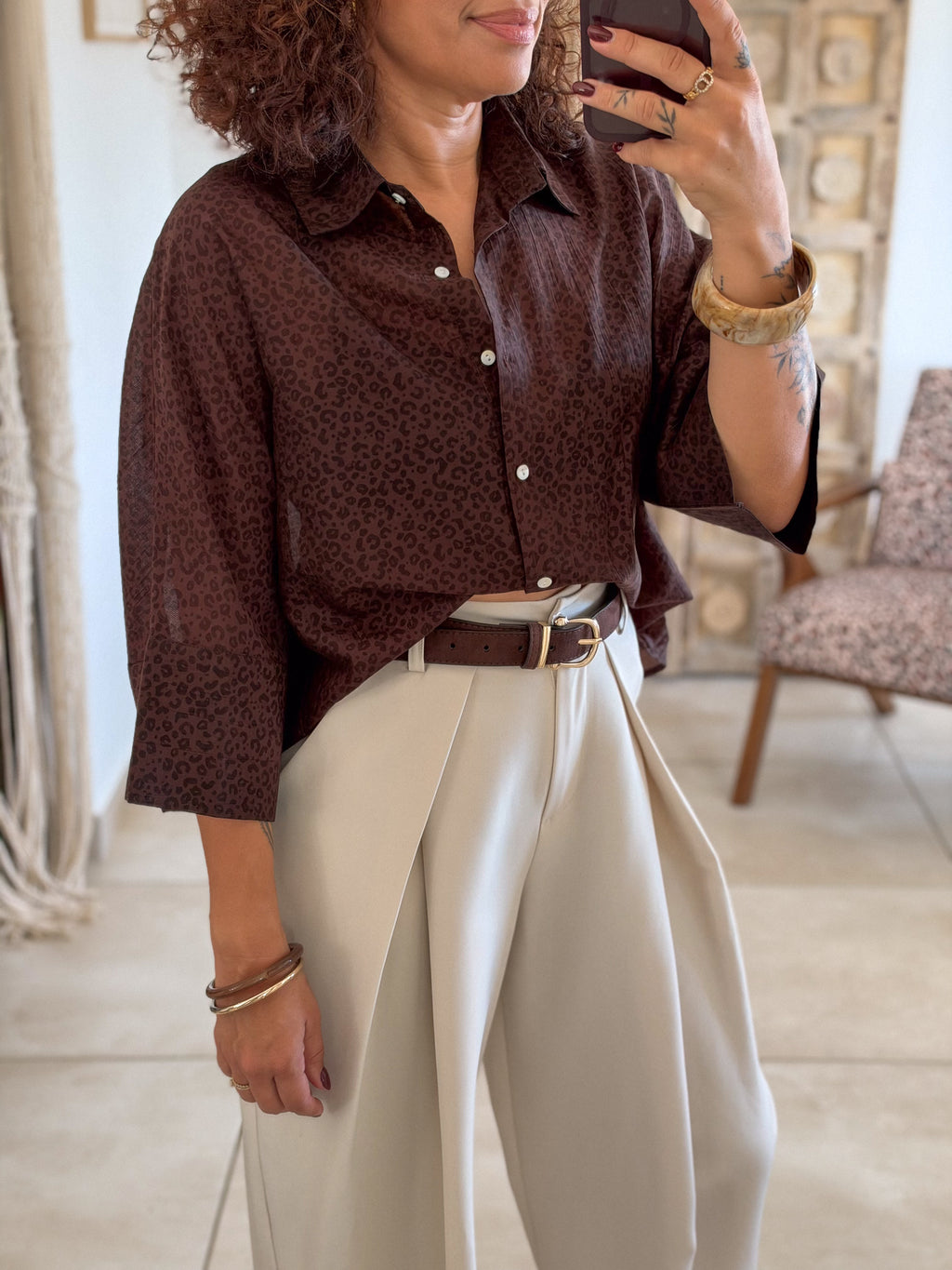 Chemise Claire – Chocolat leopard