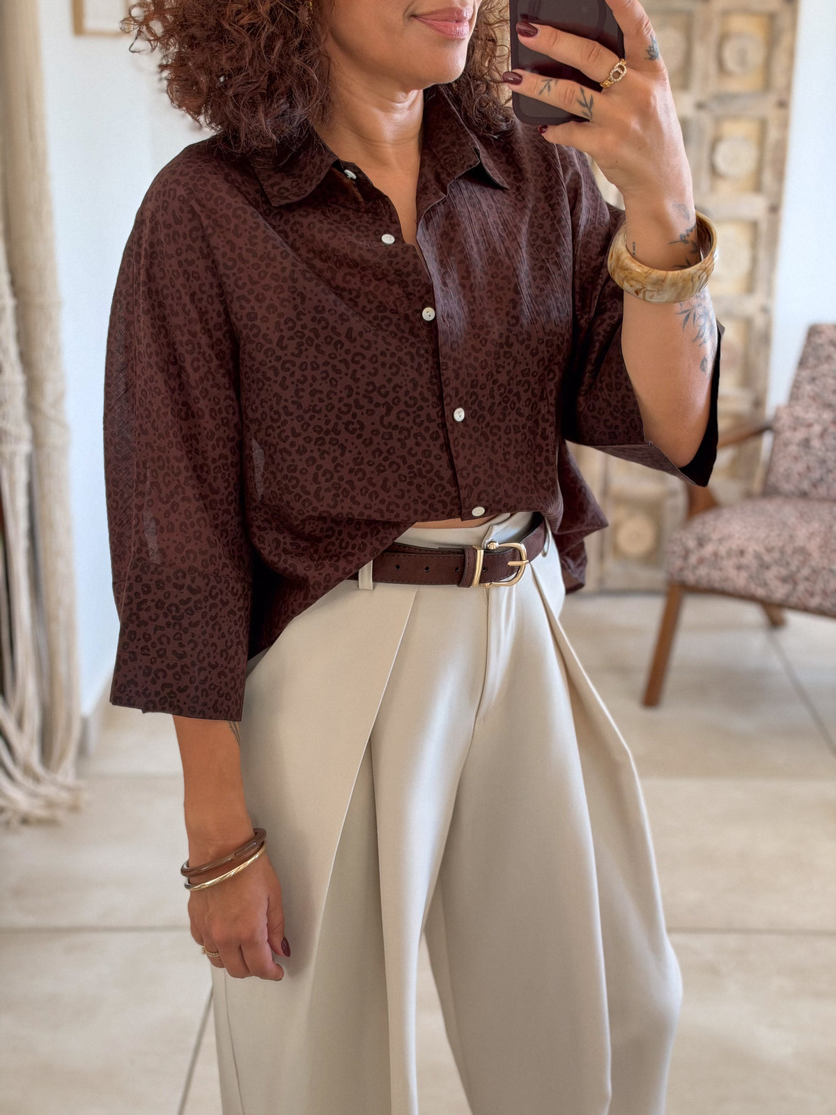 Chemise Claire – Chocolat leopard