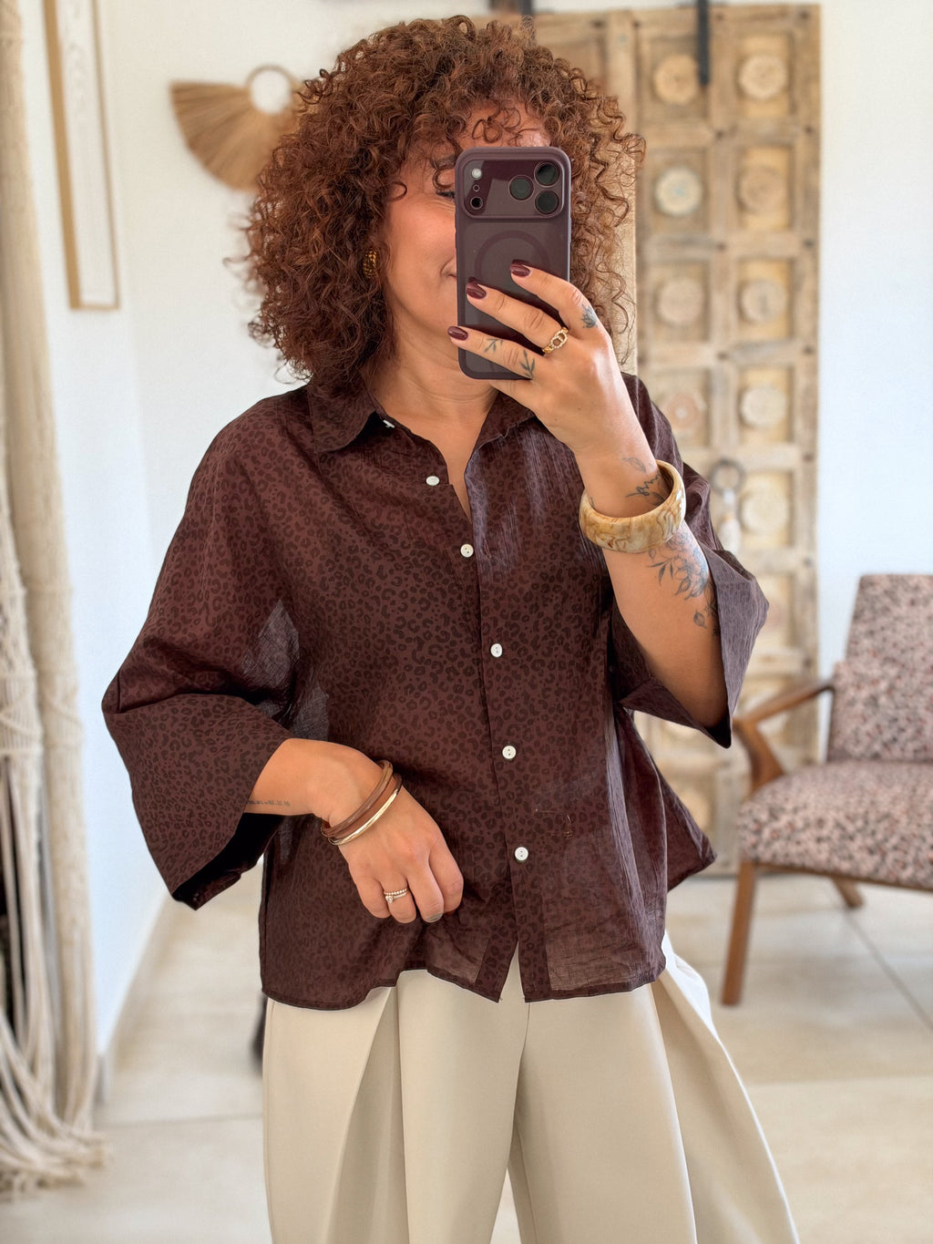 Chemise Claire – Chocolat leopard