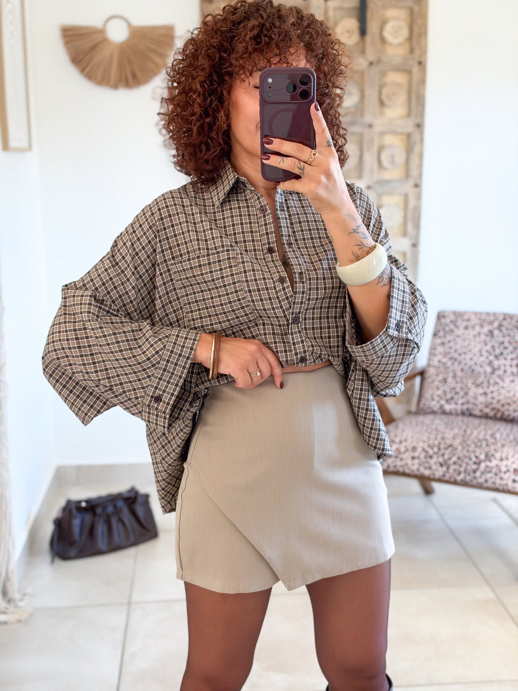 Chemise Flavie – Carreaux marron