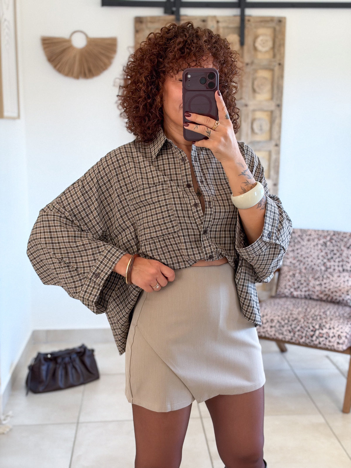 Chemise Flavie – Carreaux marron
