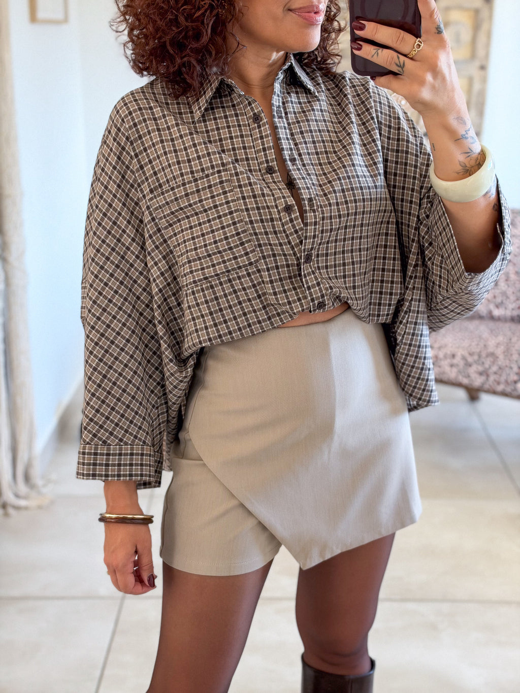 Chemise Flavie – Carreaux marron